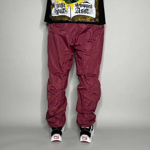 Vintage Track Pants Maroon Red Polyester Joggers Union Made in USA Blue Star 90s - Picture 3 of 5